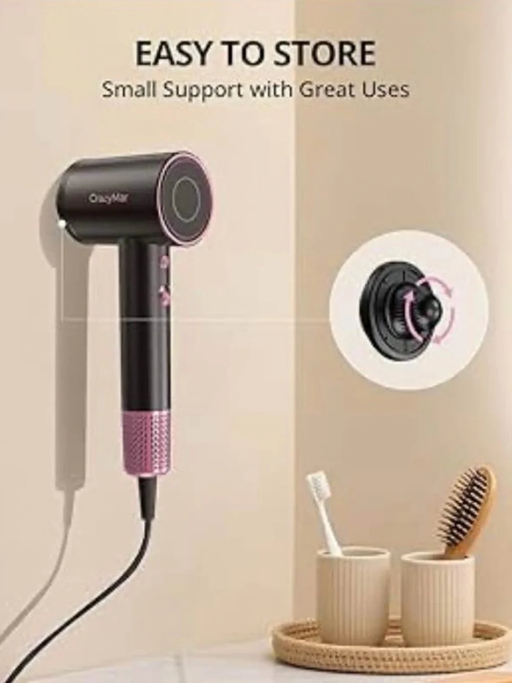 NEW - Pink Ionic Hair Dryer with Diffuser,  RPM High Speed